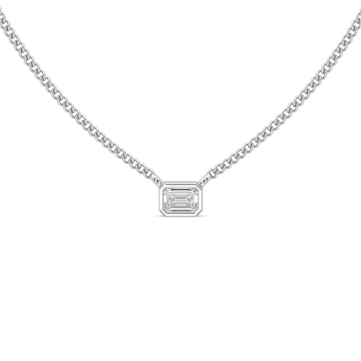 90pt Emerald Solitaire Necklace