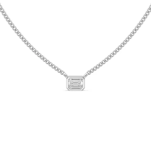 25pt Emerald Solitaire Necklace