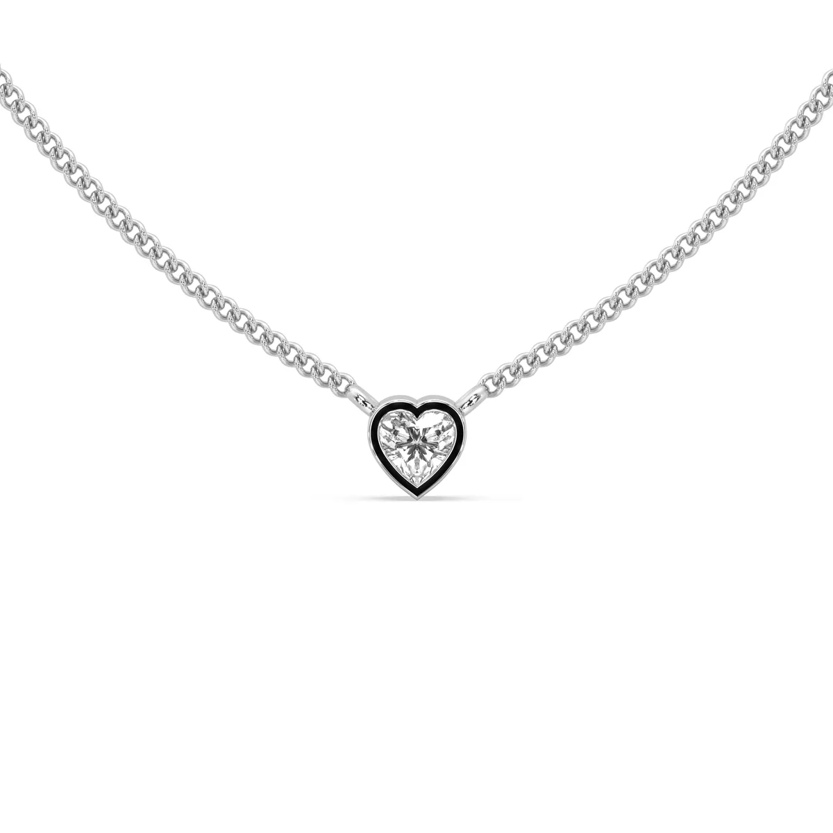 25pt Heart Solitaire Necklace