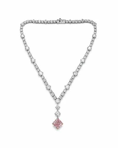 Pink Cushion Necklace
