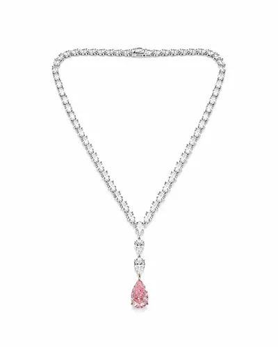 Pink Pear Necklace