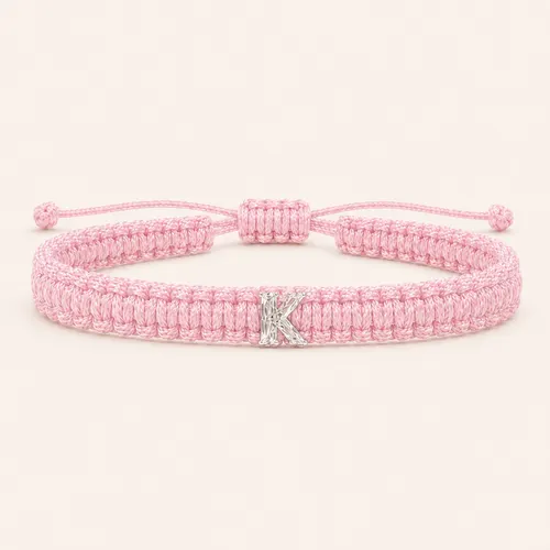 K-Cut Single Lab Grown Diamond in Baby Pink Thread Bracelet