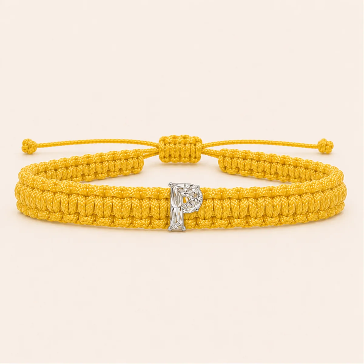 P-Cut Single Lab Grown Diamond in Yellow Thread Bracelet
