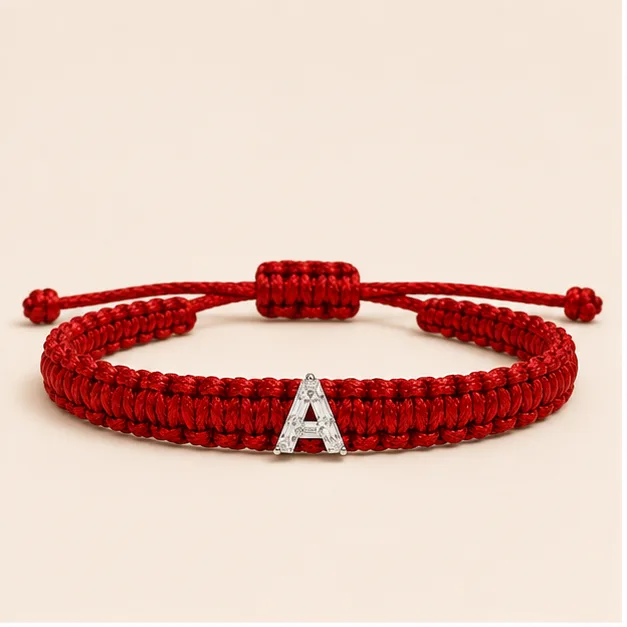 A-Cut Single Lab Grown Diamond in Red Thread Bracelet