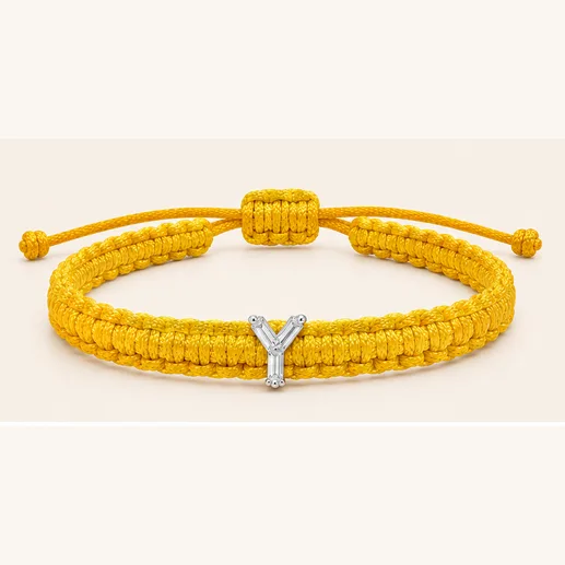 Y-Cut Single Lab Grown Diamond in Yellow Thread Bracelet