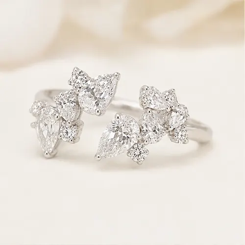 The Carrick Twin Floral Open Ring