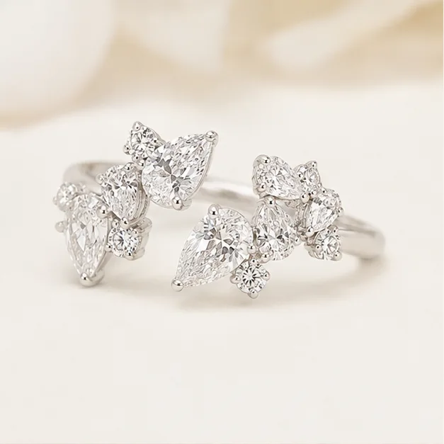 The Carrick Twin Floral Open Ring